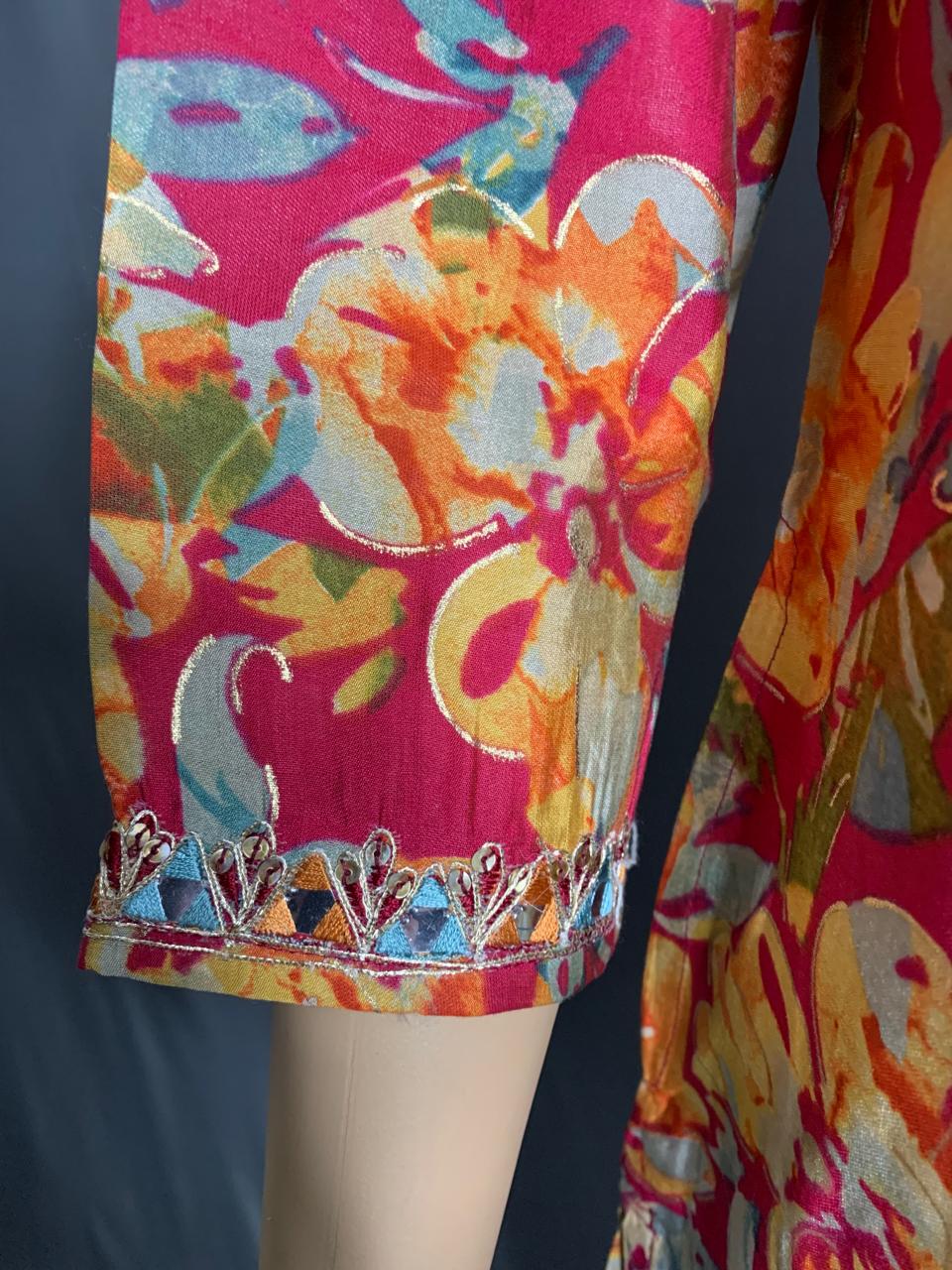 Muslin Silk Kurti with Elegant Embroidery