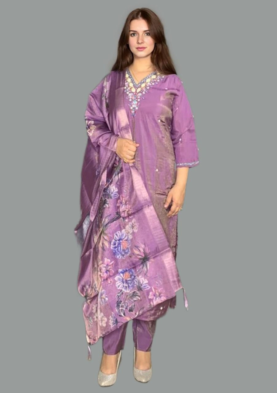 Stitched Suit in Shimmer Fabric