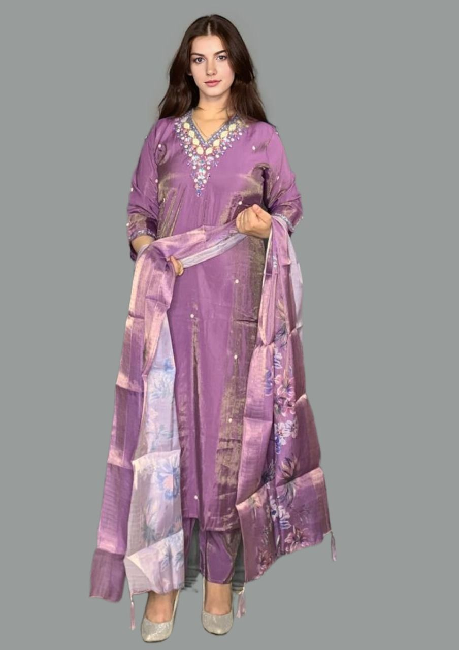 Stitched Suit in Shimmer Fabric