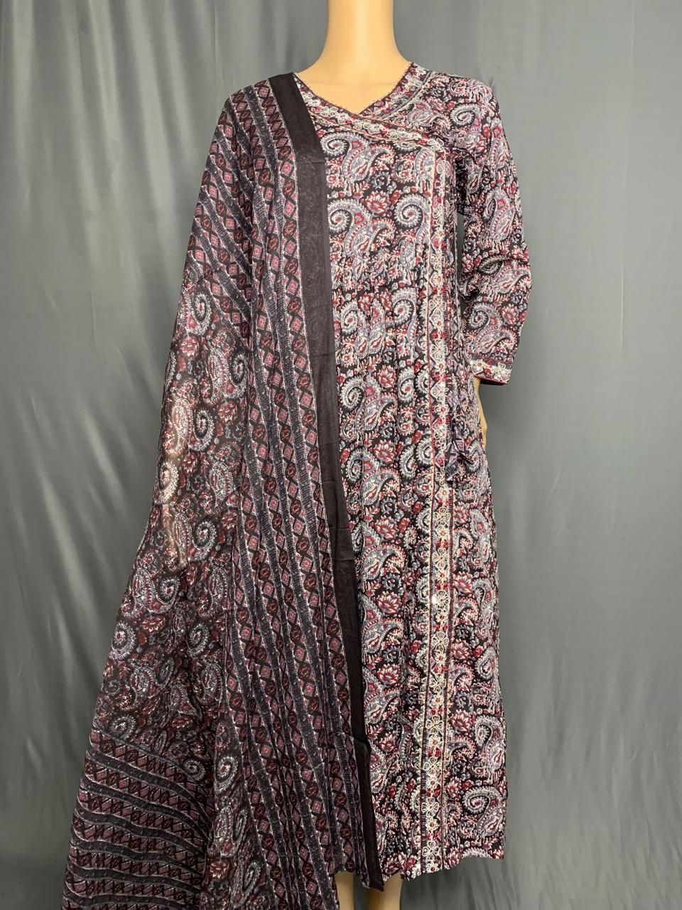 Cotton Anarkali Three Piece Set