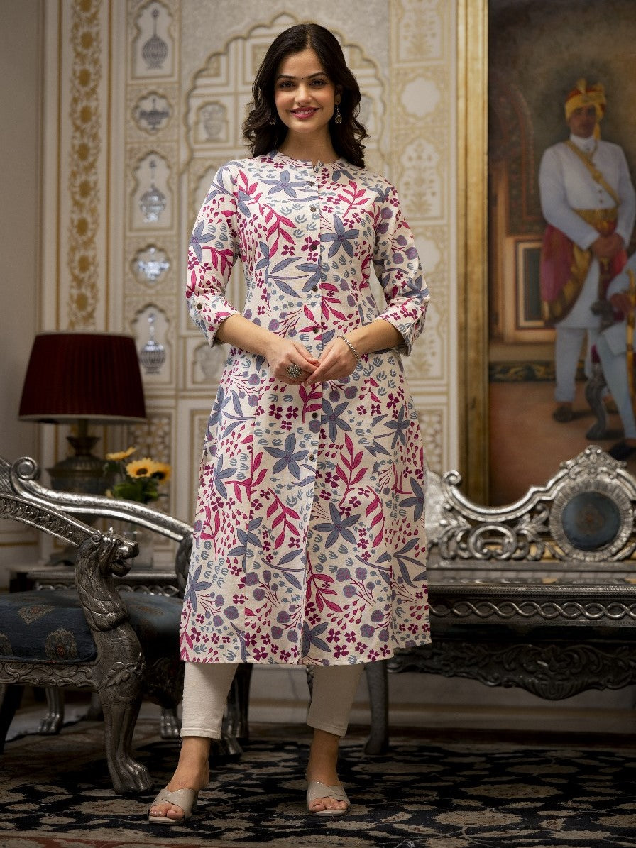 Cotton A Line Princess Cut Kurti Vivid India Creations Cotton A Line Princess Cut Kurti Vivid India Creations
