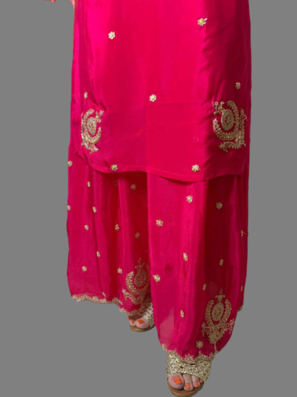 Elegant Silk Ready-to-Wear Plazzo Suit
