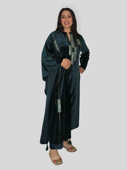 Designer Embroidered Premium Velvet Suit with Stole