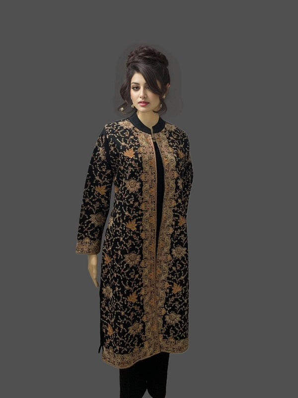 Premium Wool Three-Piece Dress with Exquisite Embroidery