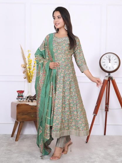 Muslim Silk Anarkali Suit