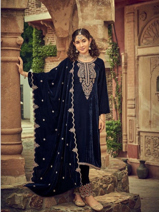 Premium Velvet Unstitched Salwar Suits