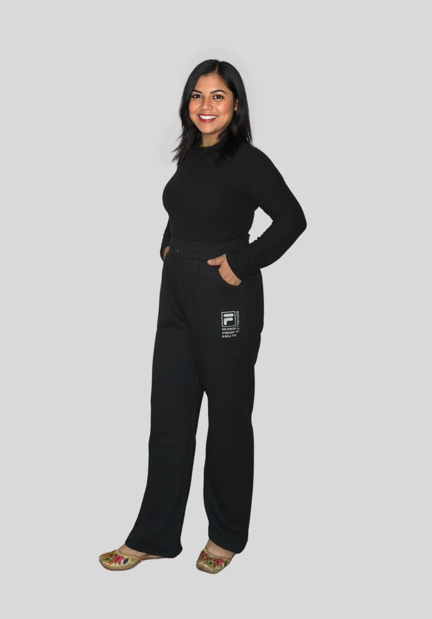 High-Waist Fleece-Lined Loose Fit Lower (Size XL)