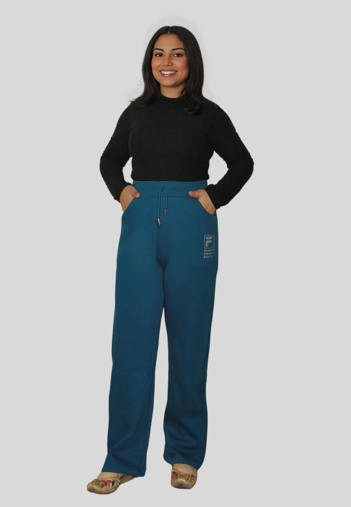 High-Waist Fleece-Lined Loose Fit Lower (Size XL)