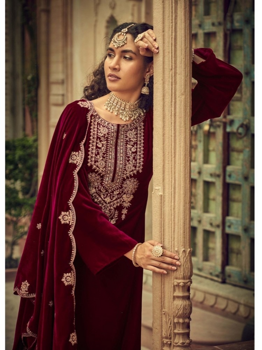 Premium Velvet Unstitched Salwar Suits